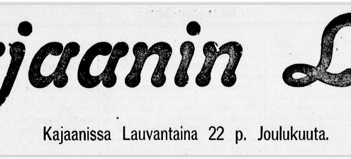 Kajaanin Lehdessä Joulun alla&nbsp;1900
